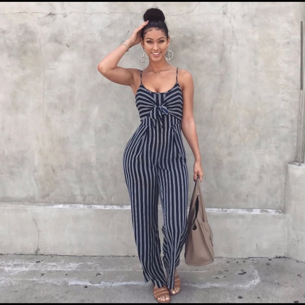 Romper Long Pants 1 pieces Open Back